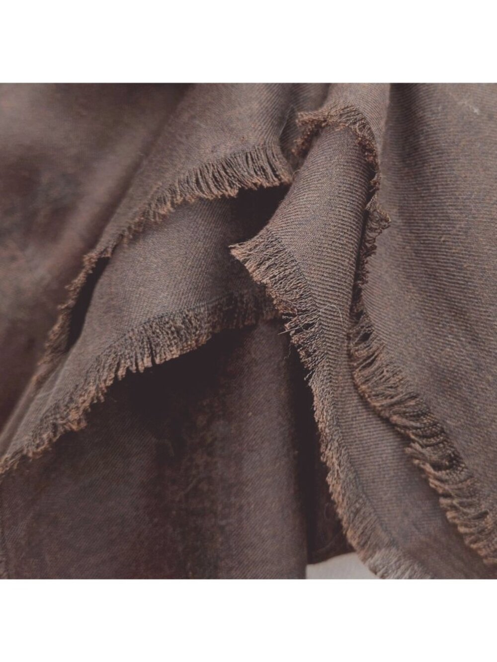 Vintage Valentino Cashmere Silk Shawl Wrap Espresso Brown Fringe 60x58 - Picture 13 of 14